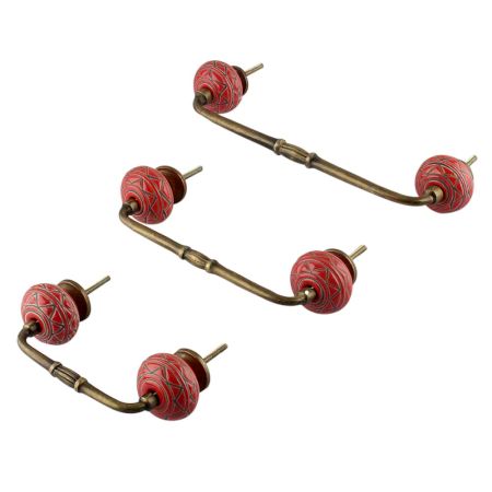 Brown Pattern Etched Ceramic Bridge Handle