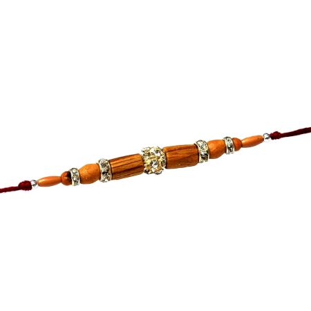 Delicate Diamond Bead with Sandalwood Beads