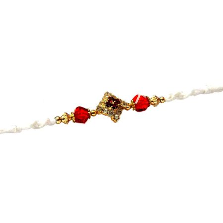 Red Crystal Rakhi Red-White Diamonds