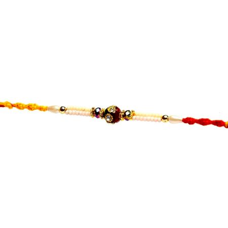 Crystal Beads with Pearls & Diamonds Rakhi