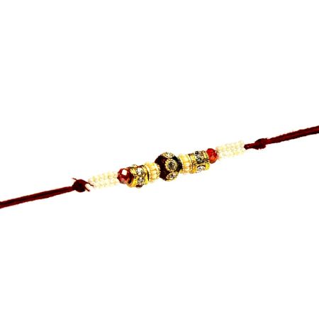 Unique Diamond Bead Rakhi with Pearls