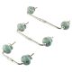 Sea Green Etched Ceramic Floral Bridge Handle