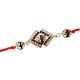 Auspicious Rudraksha Rakhi with Red-White Diamonds