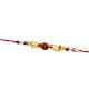 Rudraksh Rakhi with Crystal Beads and Pearls