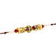 Diamond Beads with Red Crystal and Pearls Rakhi