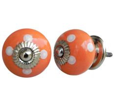 Peach White Dotted Knob