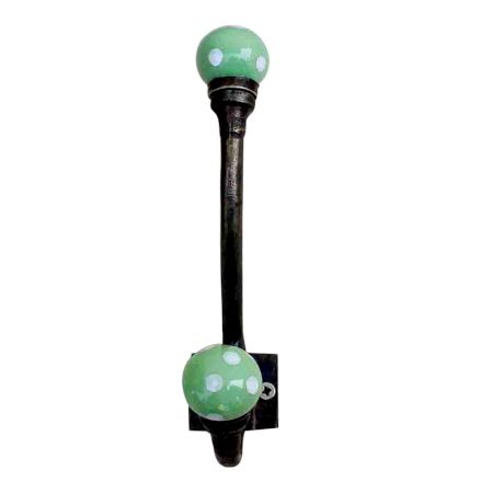 Pea Green Dot Iron Hooks-EHG-28