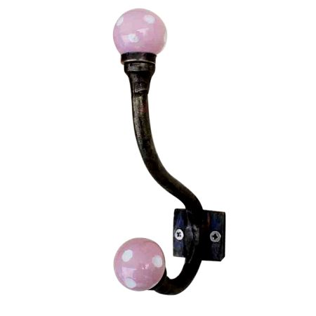 Pink Dot Iron Hooks-EHG-14