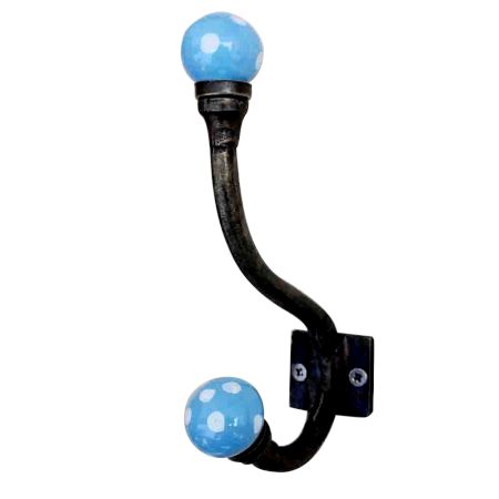 Turquoise Dot Iron Hooks-EHG-09