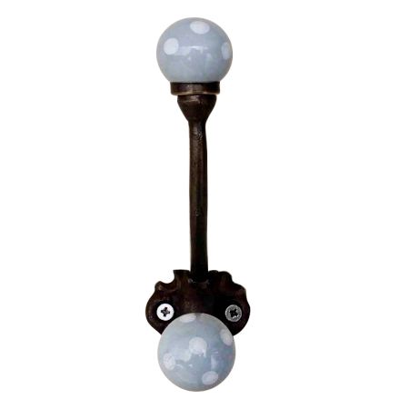 Light Grey Dot Iron Hooks-EHG-20