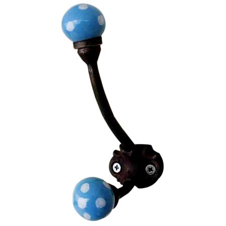 Turquoise Dot Iron Hooks-EHG-09
