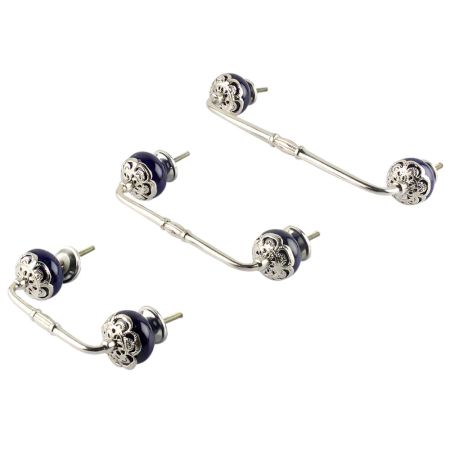 Strewn Navy Blue Ceramic Bridge Handle