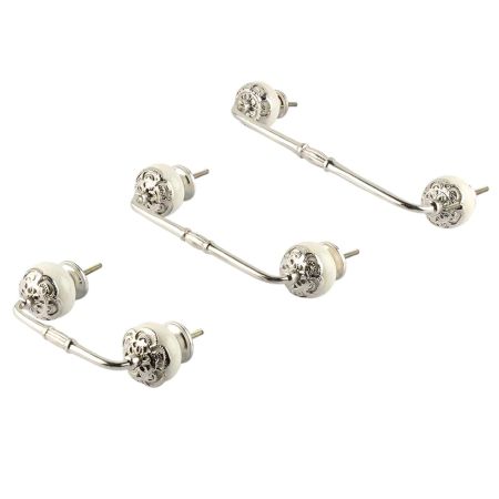 Strewn Cream Ceramic Bridge Handle