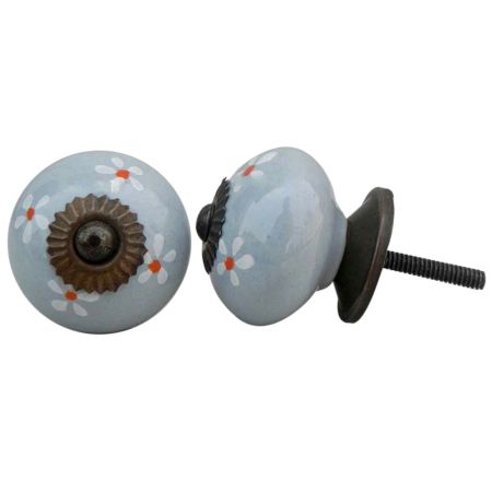 Grey Flower Knob