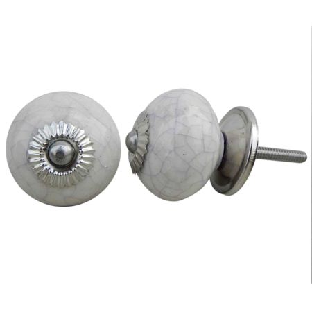 Cream Purple Crackle Wardrobe Knob