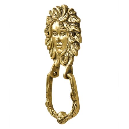 Golden Brass Large Victorian lady Face Brass Door Knocker