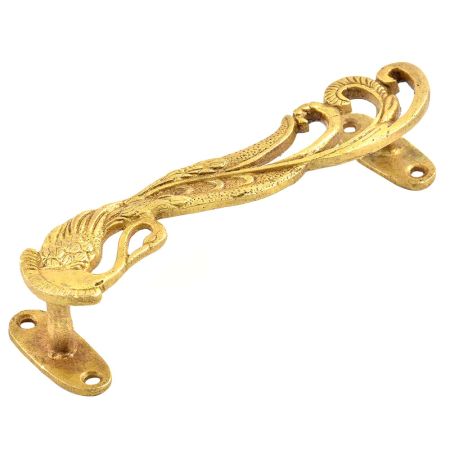 Golden Brass Indian Peacock Door Handles