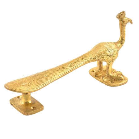 Brass Indian Peacock Door Handle