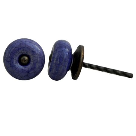 Purple Crackle Ceramic Drawer Knob