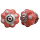 Pastel Orange White Dotted Knob