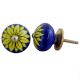Navy Blue Floral Knob