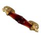 Amber Cut Glass Golden Thin Small Door Handle