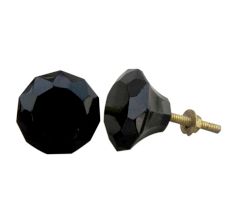 Black Diamond Glass Drawer Knobs