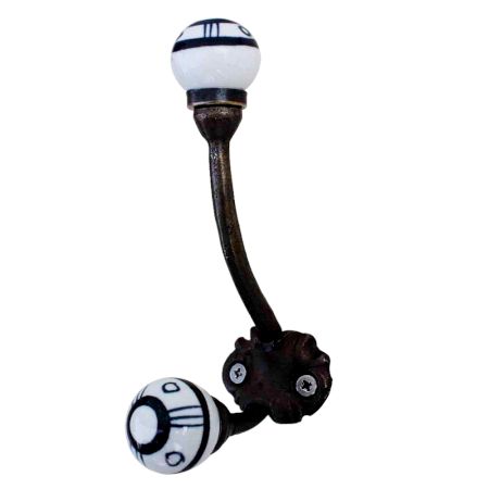 Black Floral Iron Hooks-EHG-19