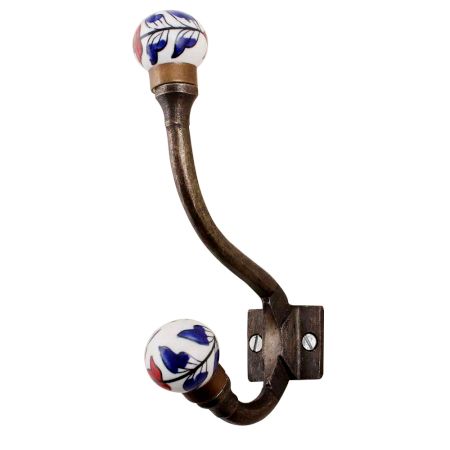 Navy Blue Floral Iron Hooks-EHG-62