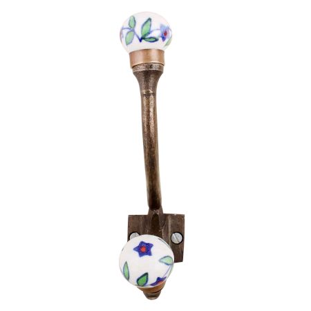 Pea Green Blue Leaf Iron Hooks-EHG-67