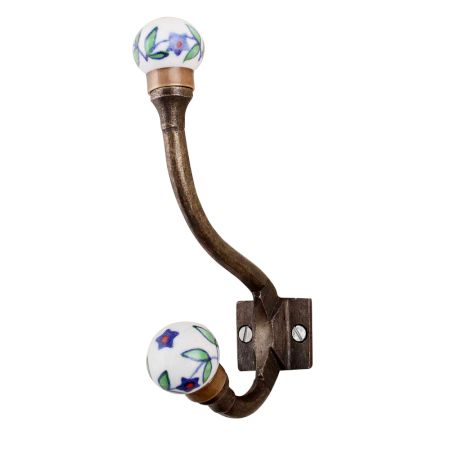 Pea Green Blue Leaf Iron Hooks-EHG-67