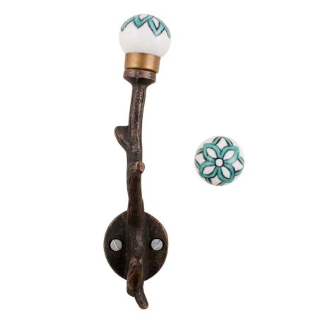 Green Black Floral Tree Hooks-EHG-56