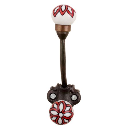 Red Black Floral Iron Hooks-EHG-73