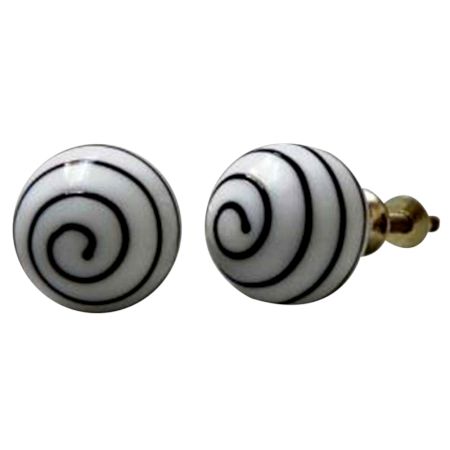 Black Striped White Knob