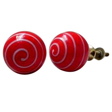 Red White Striped Knob