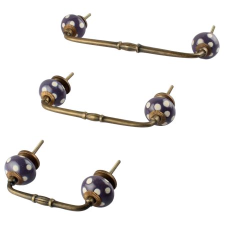 Purple Ceramic Bridge Dresser Handle