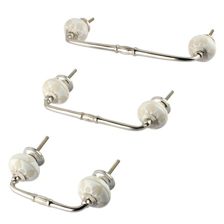 Cream Ceramic Bridge Dresser Handle