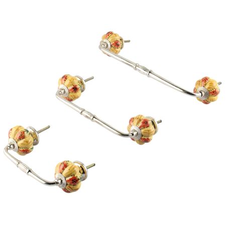 Brown Red Ceramic Bridge Wardrobe Handle