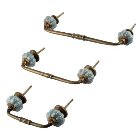 Grey Ceramic Bridge Wardrobe Handle