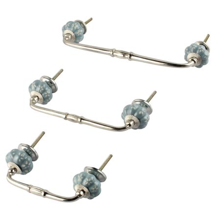 Grey Ceramic Bridge Wardrobe Handle