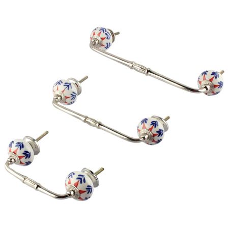 Hybiscus Red Flower Ceramic Bridge Handle