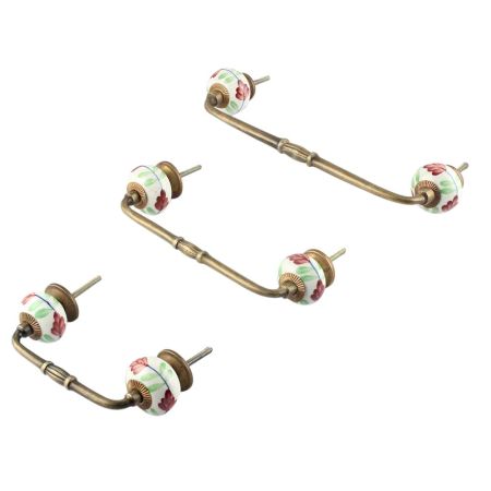 Cherry Lily Ceramic Bridge Handle