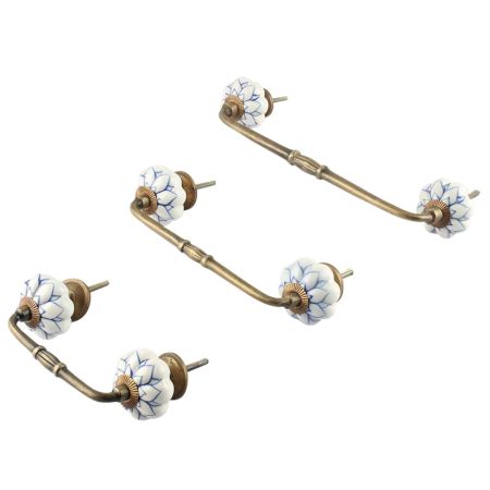 Blue Lotus Ceramic Bridge Handle