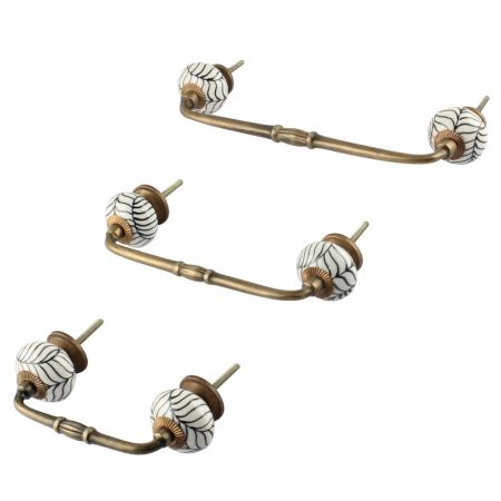 Black Leaf Ceramic Bridge Handle