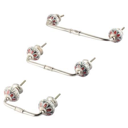 Red Black Drop Ceramic Bridge Handle