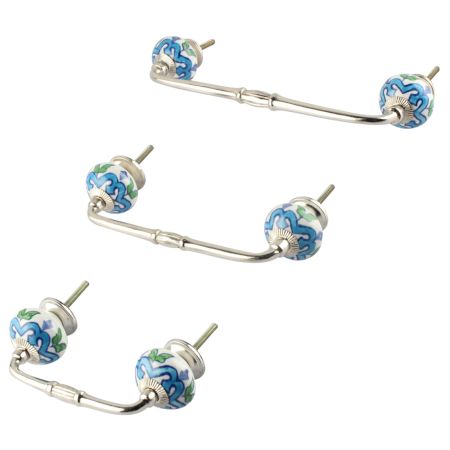 Blue Flower Ceramic Bridge Handle