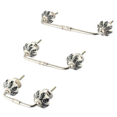 Black Leaf Melon Ceramic Bridge Handle