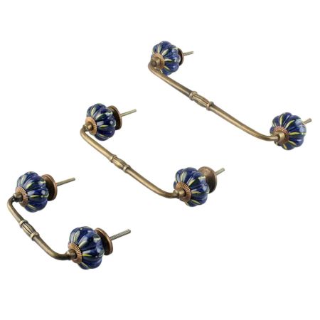 Yellow Drop Melon Ceramic Bridge Handle