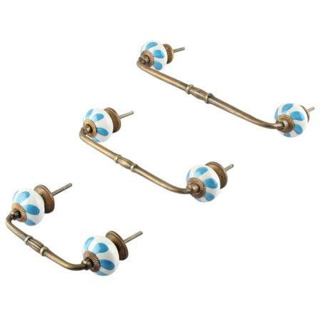 Light Blue Fan Ceramic Bridge Handle