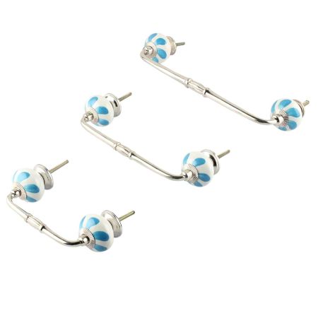 Light Blue Fan Ceramic Bridge Handle